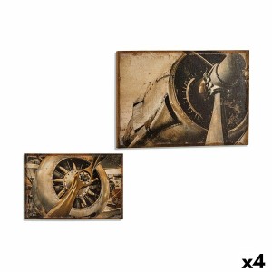 Leinwand Gift Decor 1714007B2-1 1714007B2-1 Flugzeug 90 x 3 x 60 cm (4 Stück)