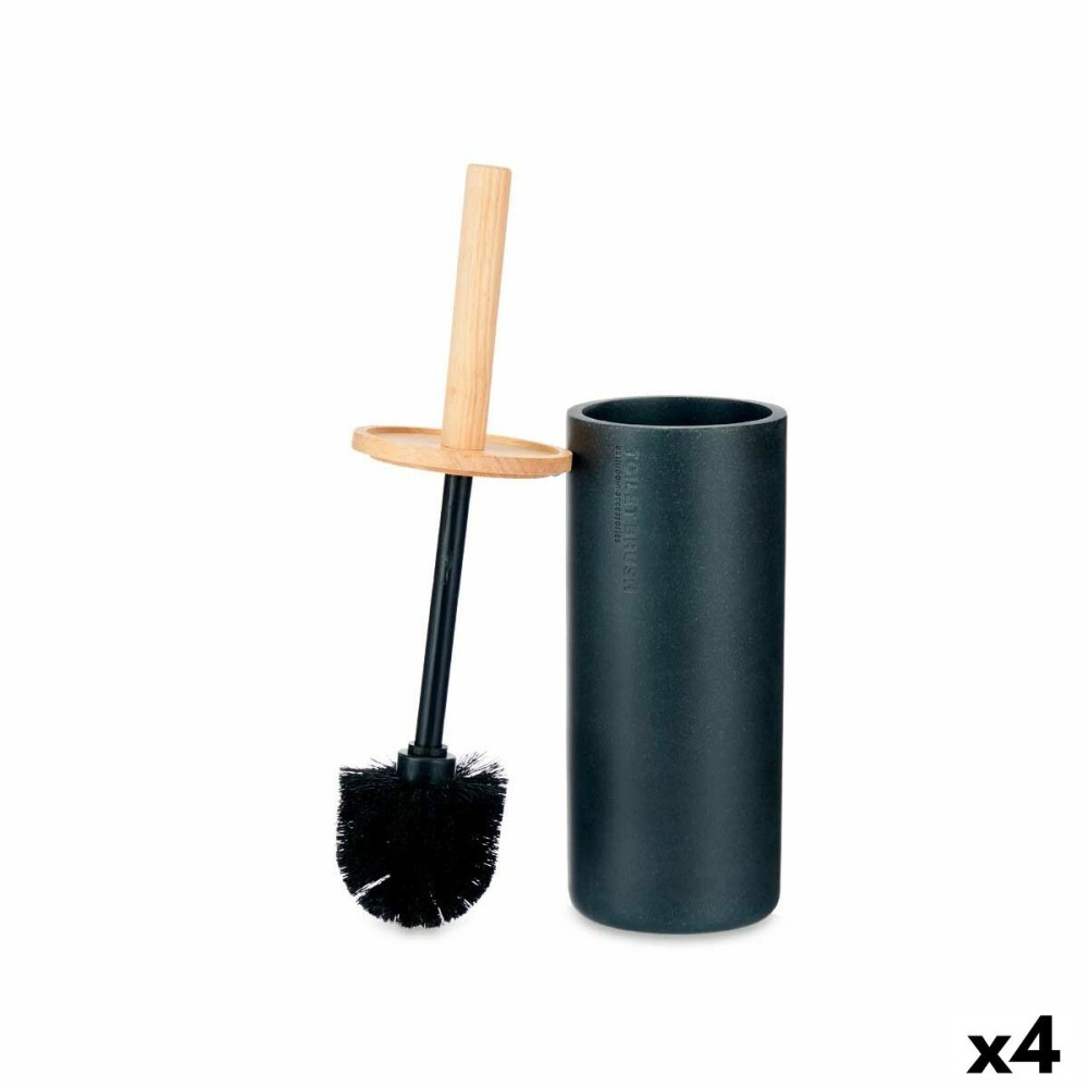 Brosse de salle de wc Berilo B5456BC-5 - 440 B5456BC-5 - 440 Noir Bois Résine 10,2 x 38 x 10,2 cm (4 Unités)