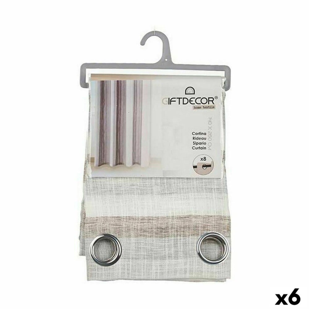 Rideau Gift Decor SLB8599-4 SLB8599-4 Gris foncé 140 x 0,1 x 260 cm Rayures