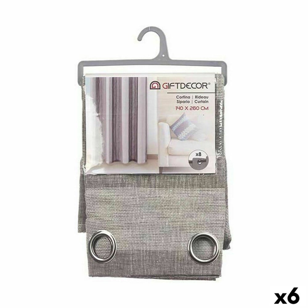 Rideau Gift Decor SLB8538-4 SLB8538-4 Blanc Gris 140 x 0,1 x 260 cm