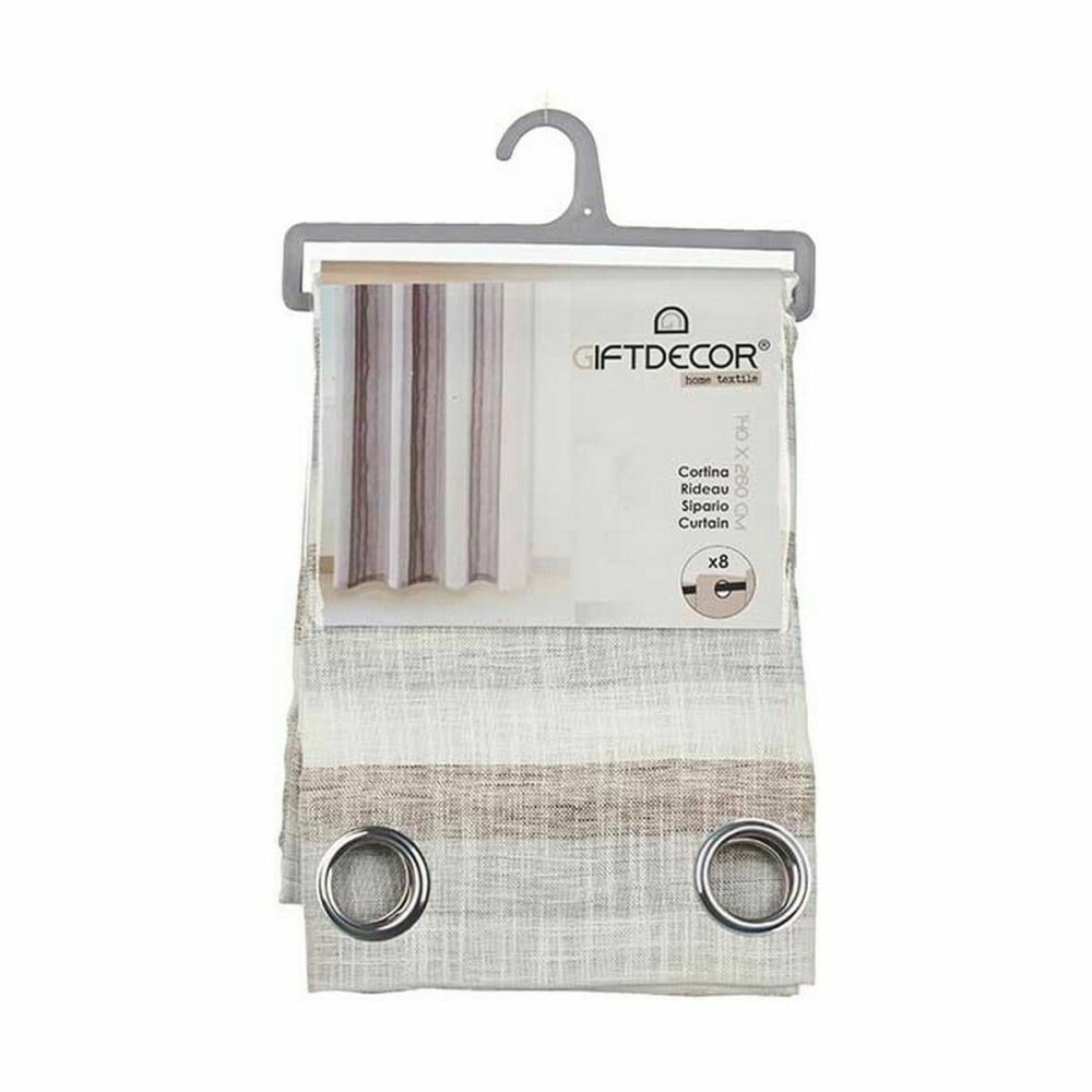 Rideau Gift Decor SLB8599-4 SLB8599-4 Gris foncé 140 x 0,1 x 260 cm Rayures