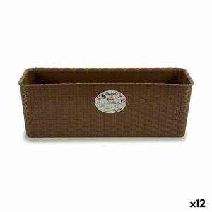 Planter Stefanplast 73502 73502 Brown Plastic 18 x 16 x 48,5 cm 49 x 16 x 18 cm (12 Units)