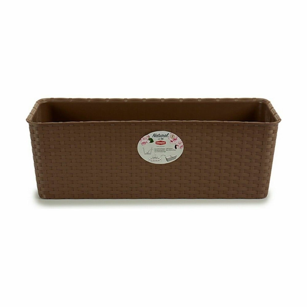 Jardinière Stefanplast 73502 73502 Marron Plastique 18 x 16 x 48,5 cm 49 x 16 x 18 cm (12 Unités)