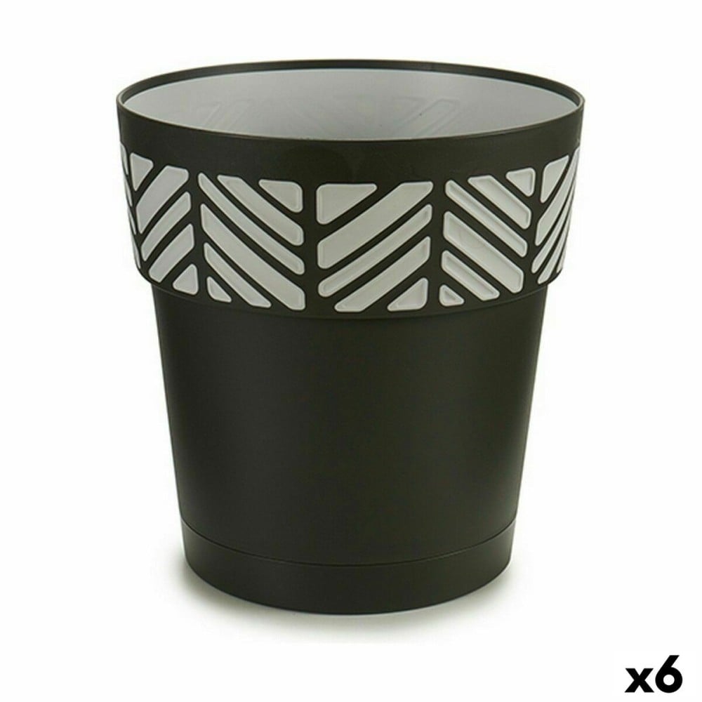 Pot auto-arrosant Stefanplast 94553 Orfeo Anthracite Plastique 25 x 25 x 25 cm (6 Unités)
