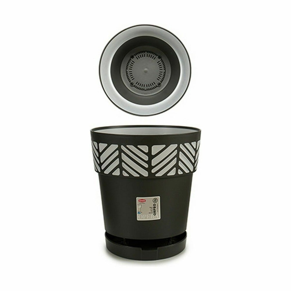 Pot auto-arrosant Stefanplast 94553 Orfeo Anthracite Plastique 25 x 25 x 25 cm (6 Unités)