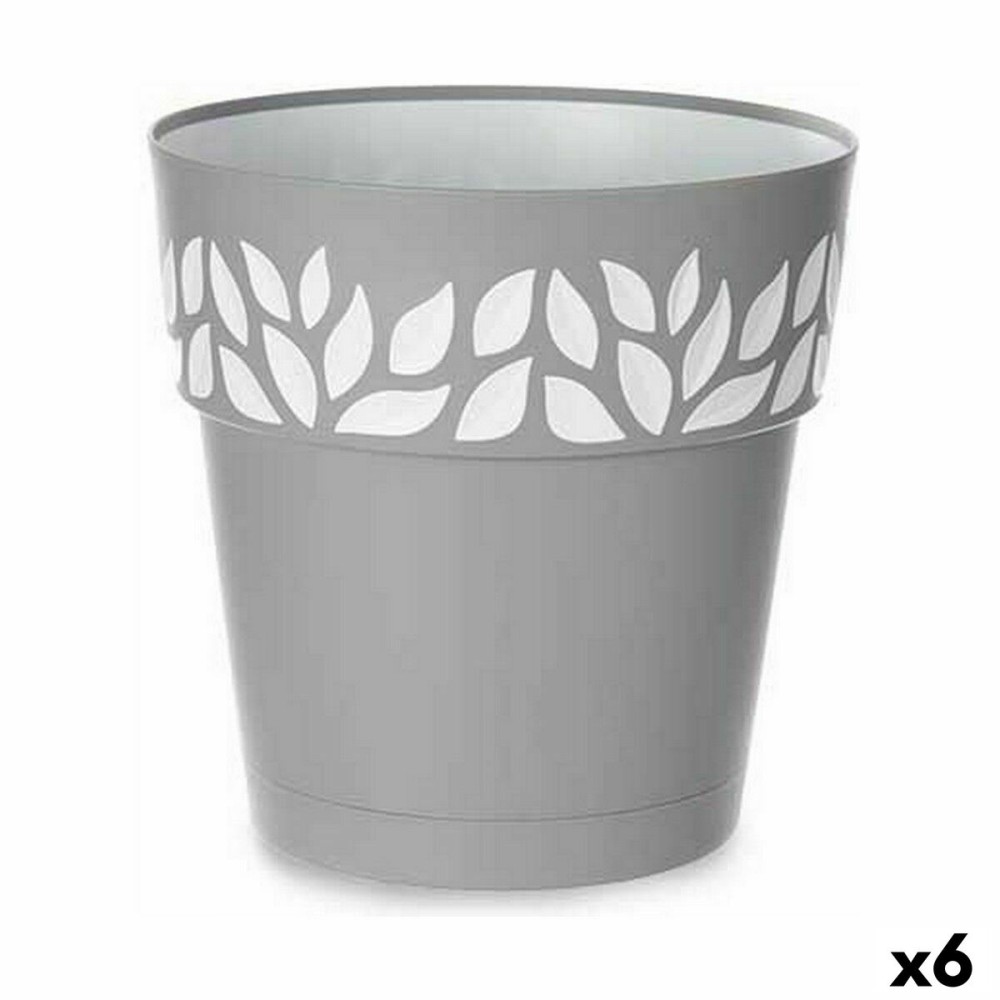 Self-watering flowerpot Stefanplast 94167 Cloe Grey Plastic 29 x 29 x 29 cm (6 Units)