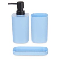 Bath Set Berilo B8108-S3-BLUE B8108-S3-BLUE Blue Black polypropylene (12 Units)