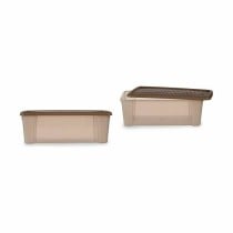 Aufbewahrungsbox mit Deckel Stefanplast 30834 Elegance Beige Kunststoff 5 L (12 Stück)