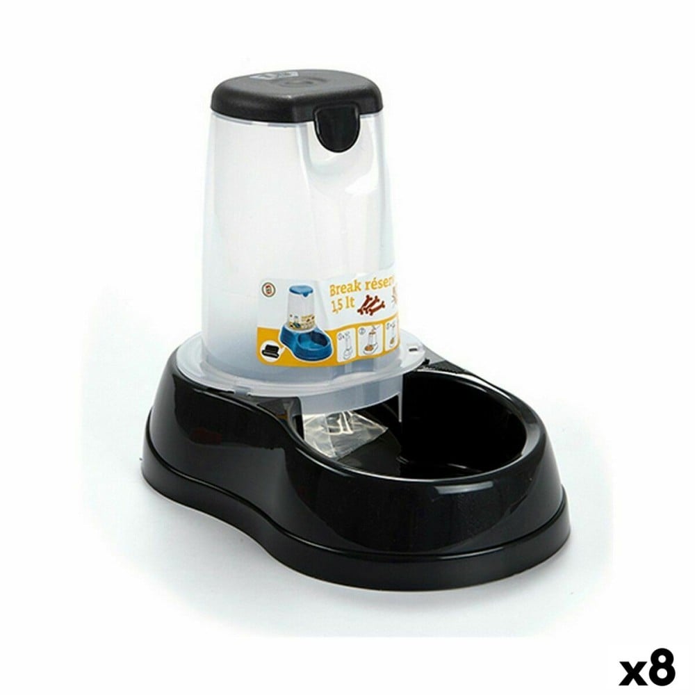 Futternapf für Hunde Stefanplast 04179 04179 Anthrazit Durchsichtiges Kunststoff 1,5 L 18,5 x 22,5 x 29 cm (8 Stück)