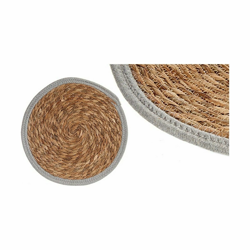 Dessous de plat Gift Decor 89722 89722 Gris Naturel Fibre naturelle 35 x 1 x 35 cm (48 Unités)