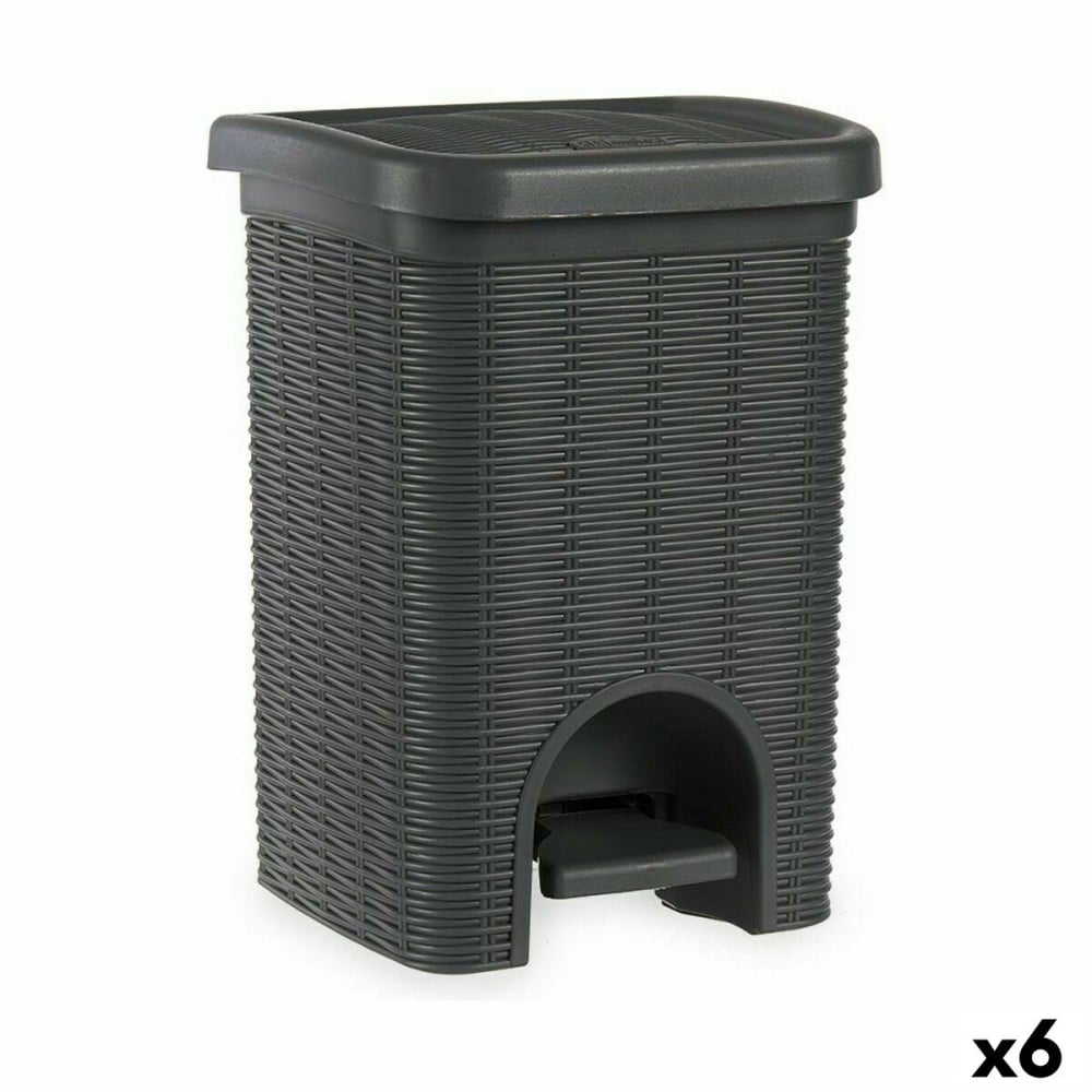 Papierkorb mit Pedal Stefanplast 30799 Elegance Grau Kunststoff 20 L (6 Stück)