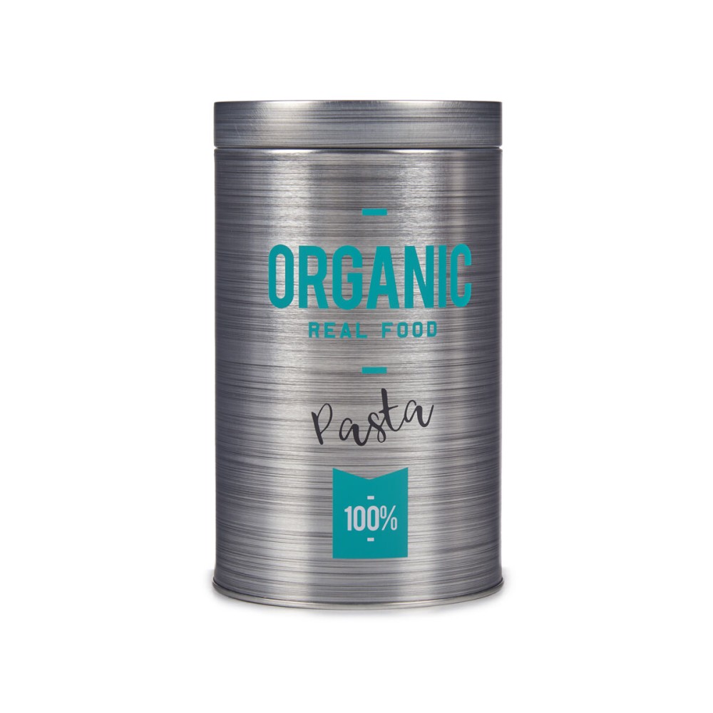 Boîte en métal Kinvara 570/386002E Organic Gris Fer blanc 10,4 x 18,2 x 10,4 cm Pâtes (24 Unités)