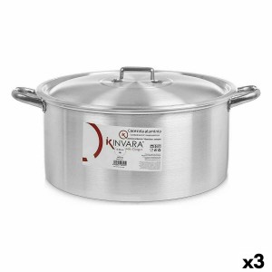 Casserole avec Couvercle Kinvara 100013 100013 Argenté 18 L 48,5 x 22 x 39 cm (3 Unités)