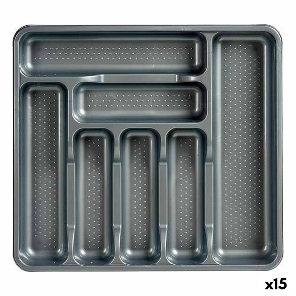 Range-couverts Kinvara 041188 041188 Gris Plastique 39 x 5 x 42,5 cm 42,5 x 5 x 39 cm (15 Unités)