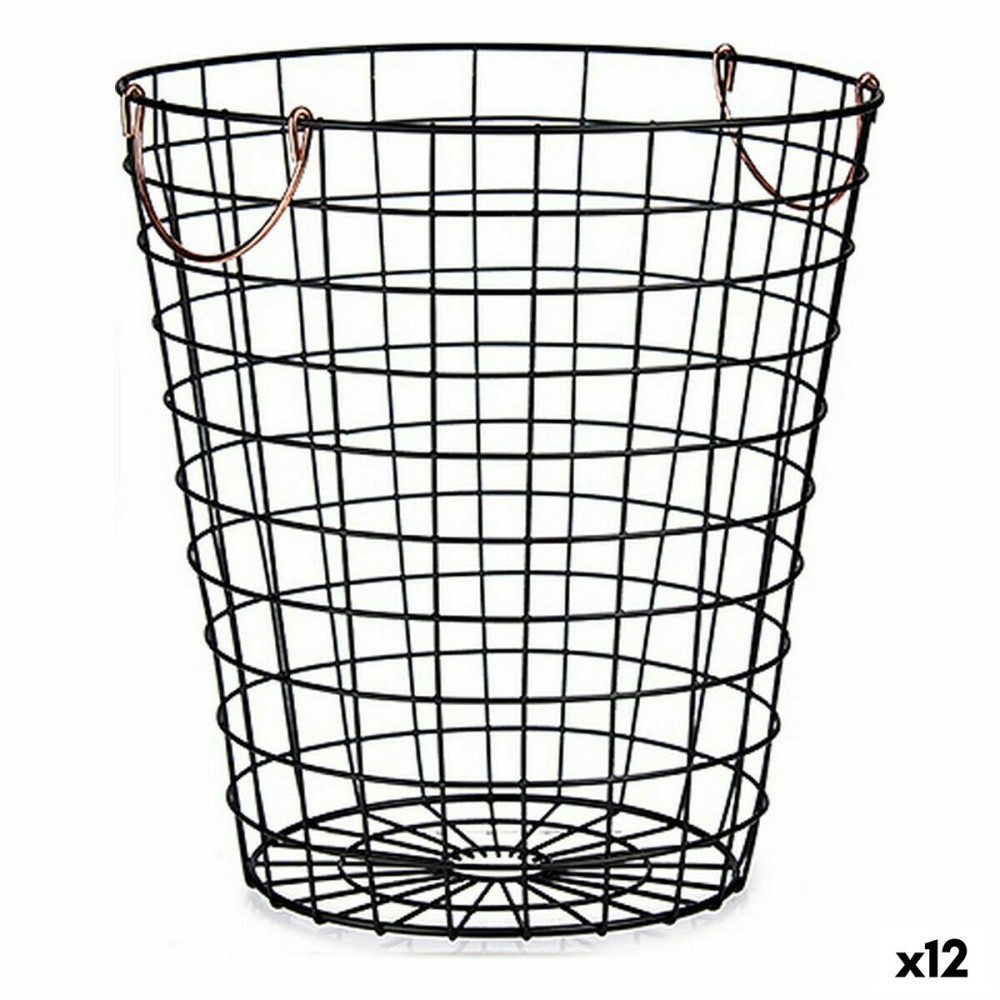 Panier Kinvara W5759M-CH W5759M-CH Noir Cuivre Acier Avec des poignées (12 Unités)