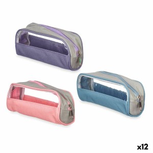 Trousse d'écolier Pincello 444 444 Bleu Violet Rose Transparent 23 x 5,5 x 8 cm (12 Unités)