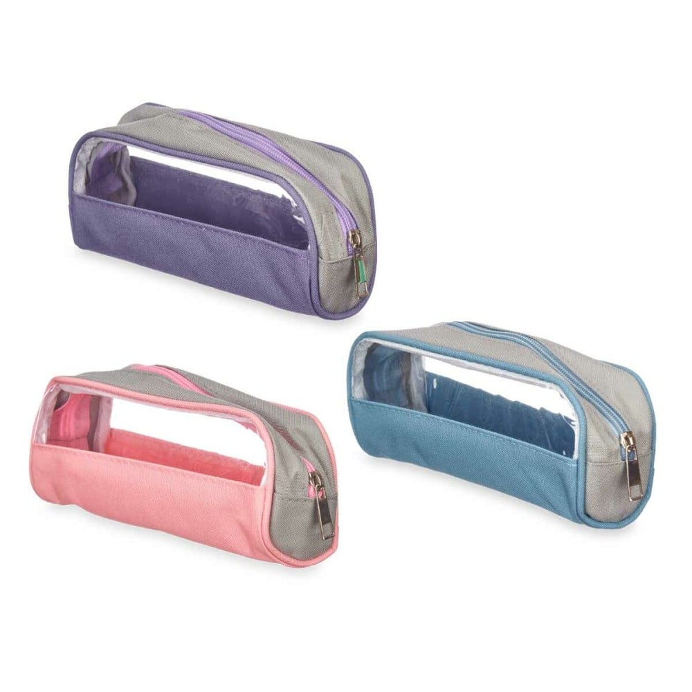 Trousse d'écolier Pincello 444 444 Bleu Violet Rose Transparent 23 x 5,5 x 8 cm (12 Unités)