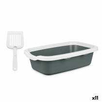 Bac à litière pour chats Mascow 87954 87954 Blanc Anthracite Plastique 25 x 11 x 2 cm 0,38 x 16 x 58,5 cm (11 Unités)