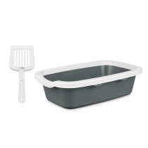 Bac à litière pour chats Mascow 87954 87954 Blanc Anthracite Plastique 25 x 11 x 2 cm 0,38 x 16 x 58,5 cm (11 Unités)