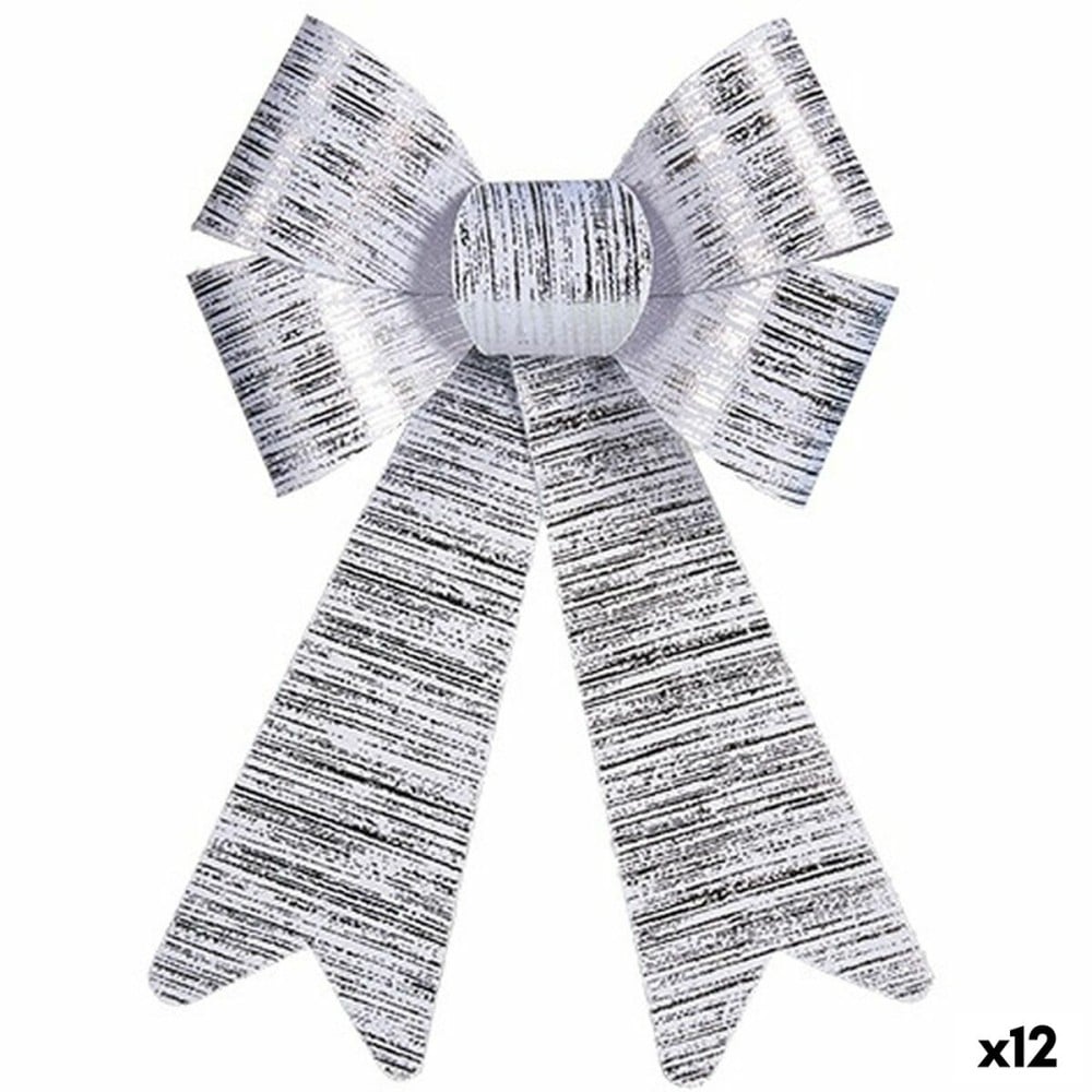 Schleife Krist+ HJ1-12006 HJ1-12006 Silberfarben 16 x 24 x 4 cm Weihnachtsschmuck (12 Stück)