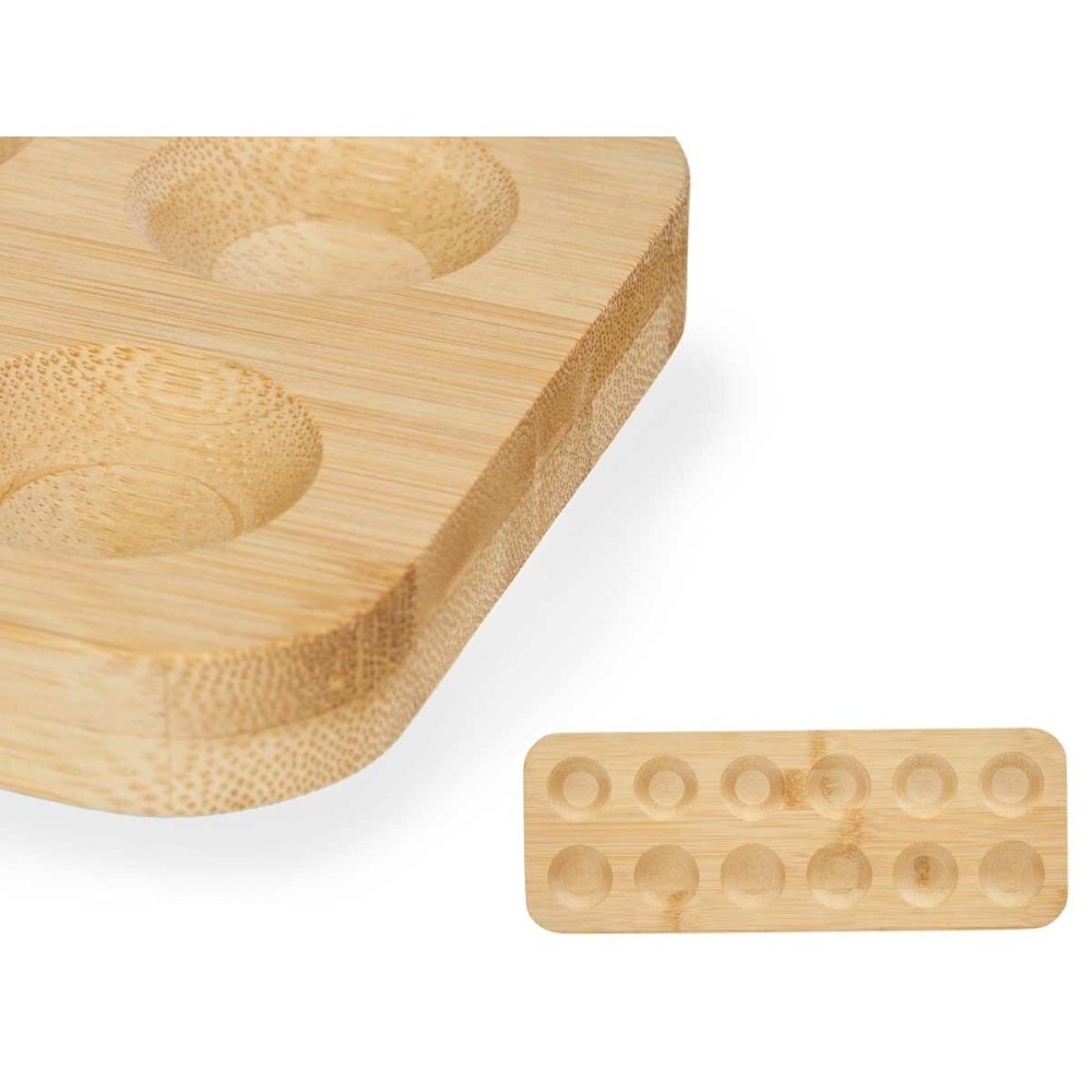 Egg cup Kinvara CN-KT200062-1B CN-KT200062-1B Brown Bamboo 40 x 3,4 x 40 cm 30 x 1,6 x 11,5 cm (12 Units)