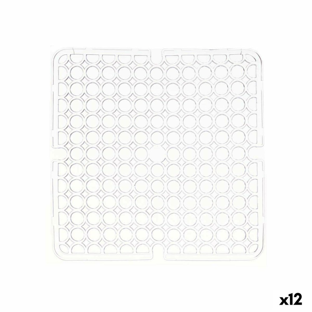 Tapis Antidérapant Kinvara 29100273 29100273 Transparent Plastique 28 x 0,1 x 28 cm 28,5 x 0,1 x 28 cm Évier (12 Unités)