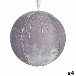 Weihnachtskugeln-Set Krist+ 19A5453-1G 19A5453-1G Silberfarben Polyester (4 Stück)