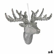 Christmas bauble Krist+ 7199/12.75-DB9-1 7199/12.75-DB9-1 White Silver Christmas Reindeer 32 cm Pendant (4 Units)