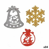 Weihnachtsdekoration Set Krist+ 00507 00507 Rot Gold Silberfarben Kunststoff 13 x 20 x 1,5 cm (24 Stück)