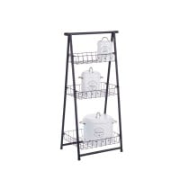 Shelves Kinvara CN-W2672C-A CN-W2672C-A Black Metal Iron 44 x 31 x 90 cm 44 x 90 x 31 cm 48 x 8,5 x 38 cm