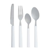 Besteck-Set Kinvara KT166096-1C KT166096-1C Weiß Silberfarben Edelstahl Kunststoff 22,5 x 37,5 x 4,5 cm 23 x 38 x 5 cm (6 Stück)