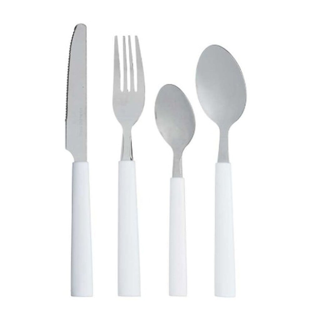 Besteck-Set Kinvara KT166096-1C KT166096-1C Weiß Silberfarben Edelstahl Kunststoff 22,5 x 37,5 x 4,5 cm 23 x 38 x 5 cm (6 Stück)