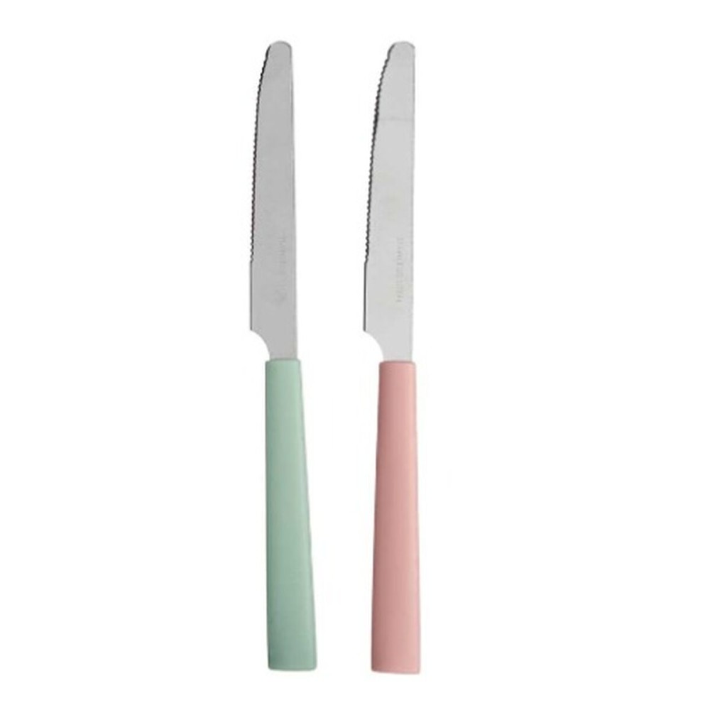 Ensemble de Couteaux Kinvara CN-KT166096-1K CN-KT166096-1K Vert Rose Argenté Acier inoxydable Plastique 9 x 28,3 x 3 cm (12 Unit