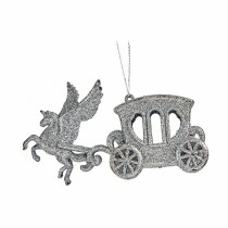 Weihnachtsschmuck Krist+ 91755 91755 Silberfarben Kunststoff Glitzernd Magic Kutsche 15 x 8,5 x 4,5 cm 15,5 x 8,5 x 4,5 cm (24 S