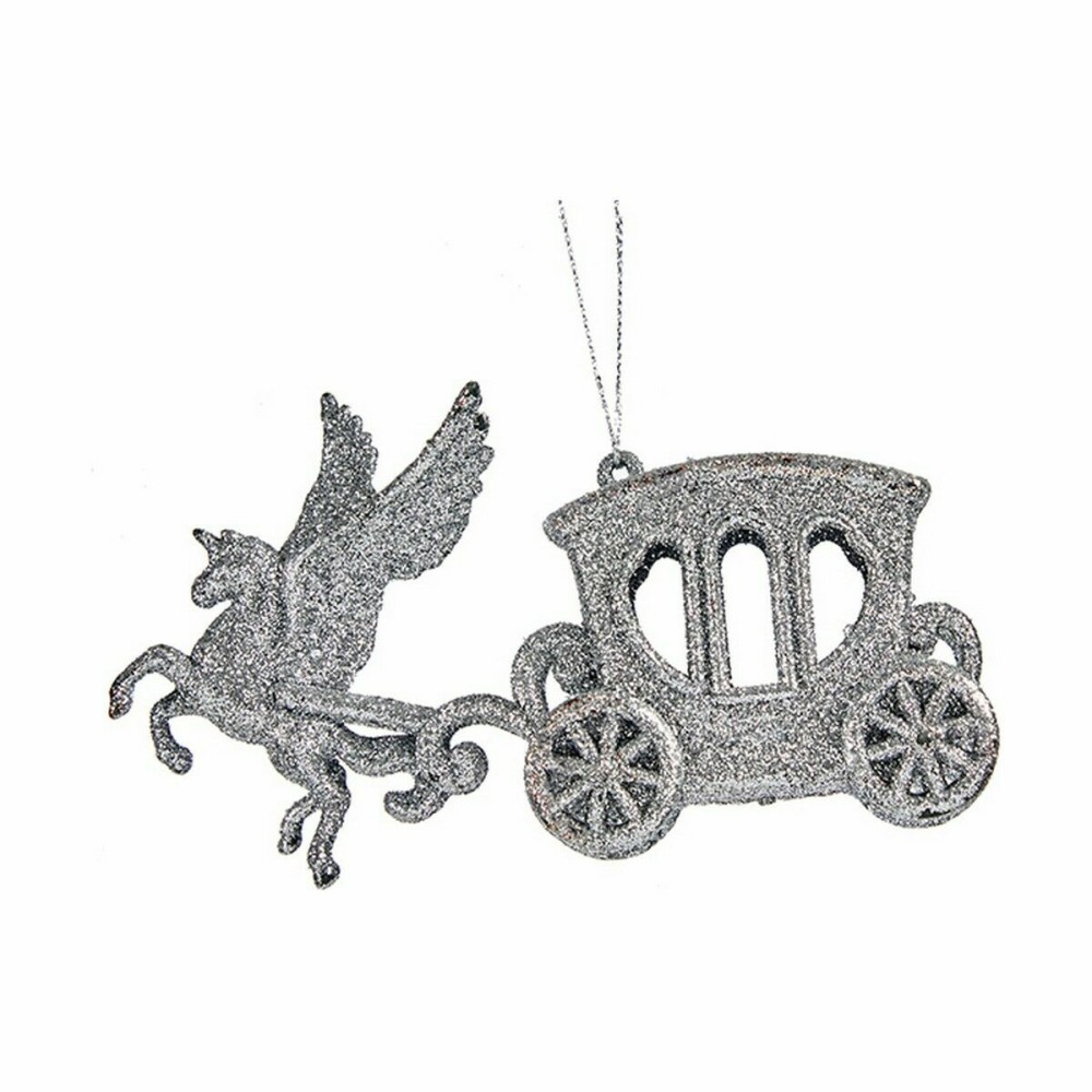 Weihnachtsschmuck Krist+ 91755 91755 Silberfarben Kunststoff Glitzernd Magic Kutsche 15 x 8,5 x 4,5 cm 15,5 x 8,5 x 4,5 cm (24 S