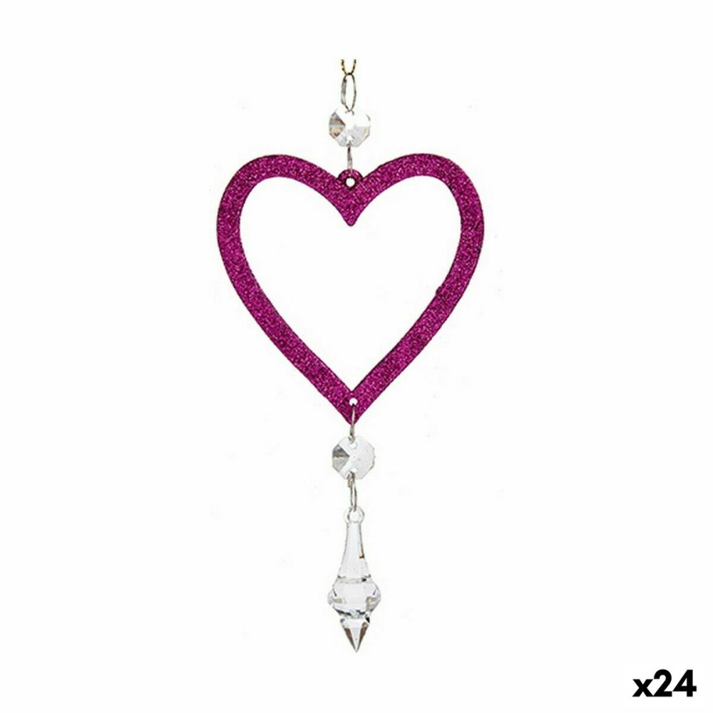 Weihnachtsschmuck Krist+ 91793 91793 Pink Kunststoff Glitzernd 9 x 16 x 2 cm (24 Stück)