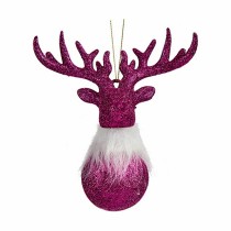 Weihnachtsschmuck Krist+ 91799 91799 Pink Kunststoff Glitzernd Rentier 14 x 15,5 x 7 cm 13,5 x 15,5 x 7 cm (24 Stück)