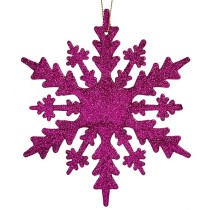 Weihnachtsschmuck Krist+ 91709 91709 Pink Kunststoff Glitzernd Schneeflocken 15 x 15 x 0,2 cm (24 Stück)