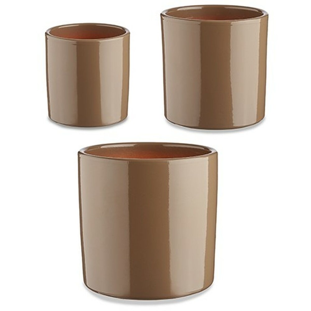 Set of pots Ibergarden CILINDRO-7006 CILINDRO-7006 Taupe Clay Cylinder Ø 14 cm Ø 22 cm Ø 17 cm 22 x 19 x 22 cm 3 Pieces