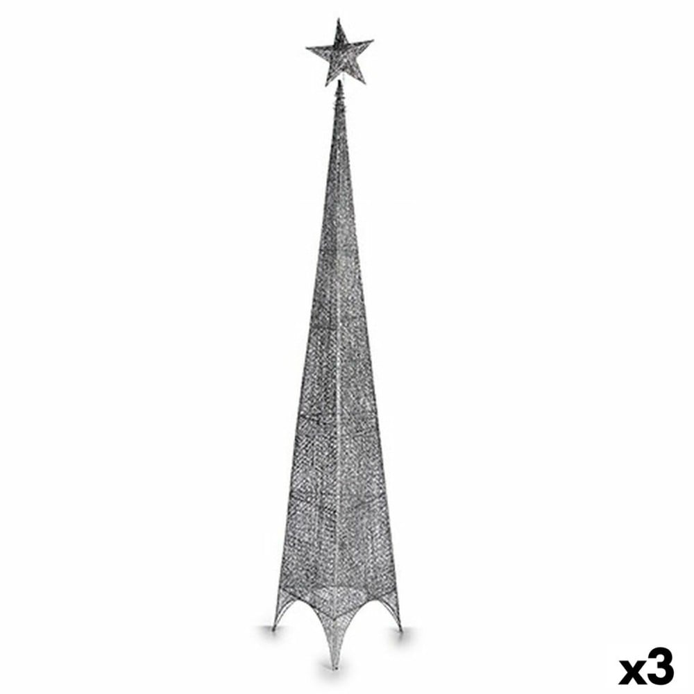 Sapin de Noël Krist+ 00160 00160 Argenté Argent Métal Plastique Étoile Tour 42 x 218 x 42 cm 188 x 8 x 42 cm (3 Unités)