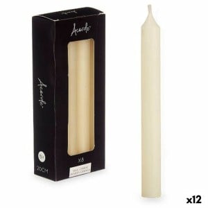 Kerzen-Set Acorde 126-B-AR 126-B-AR Creme 2 x 2 x 20 cm 8,5 x 21 x 4,5 cm (12 Stück)