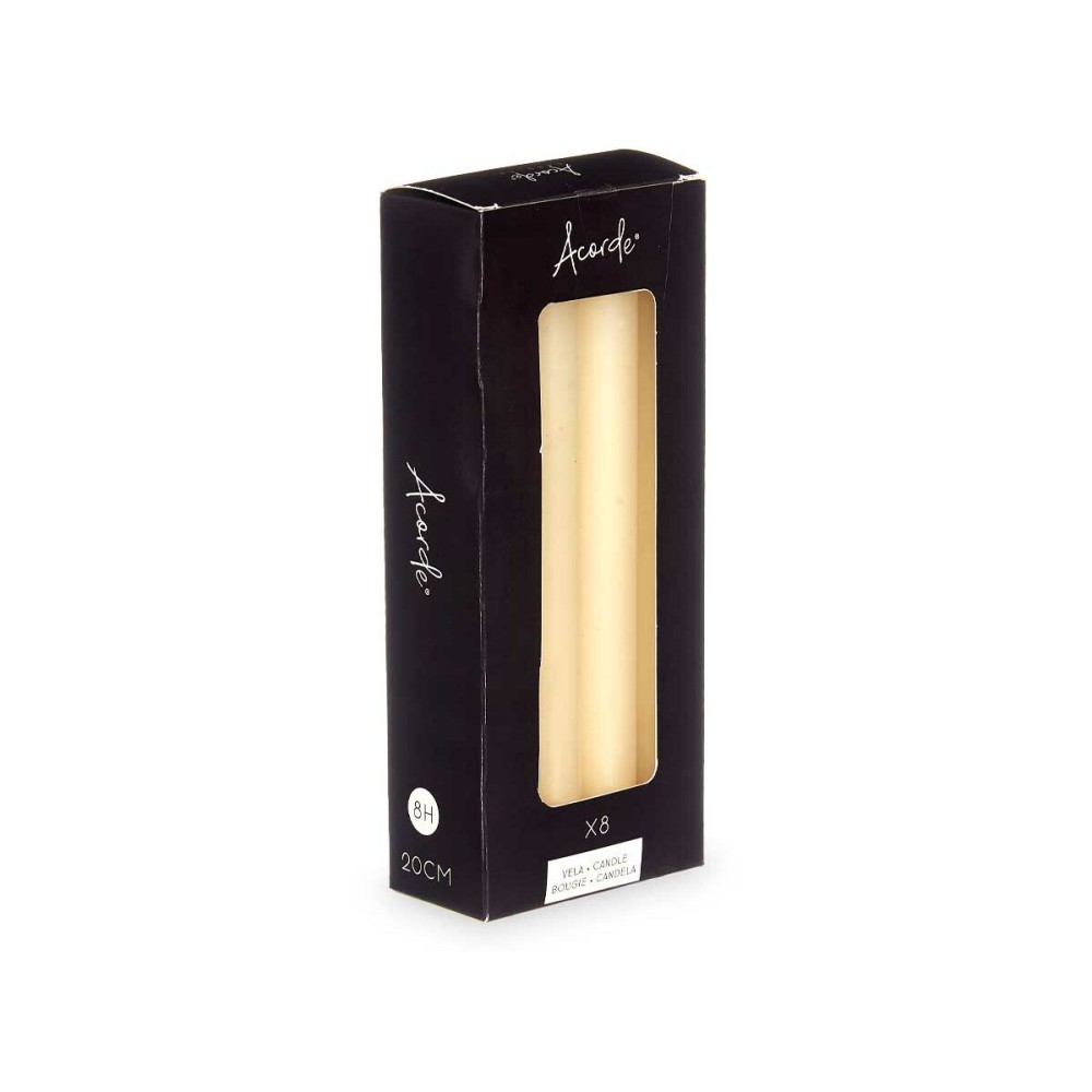 Kerzen-Set Acorde 126-B-AR 126-B-AR Creme 2 x 2 x 20 cm 8,5 x 21 x 4,5 cm (12 Stück)
