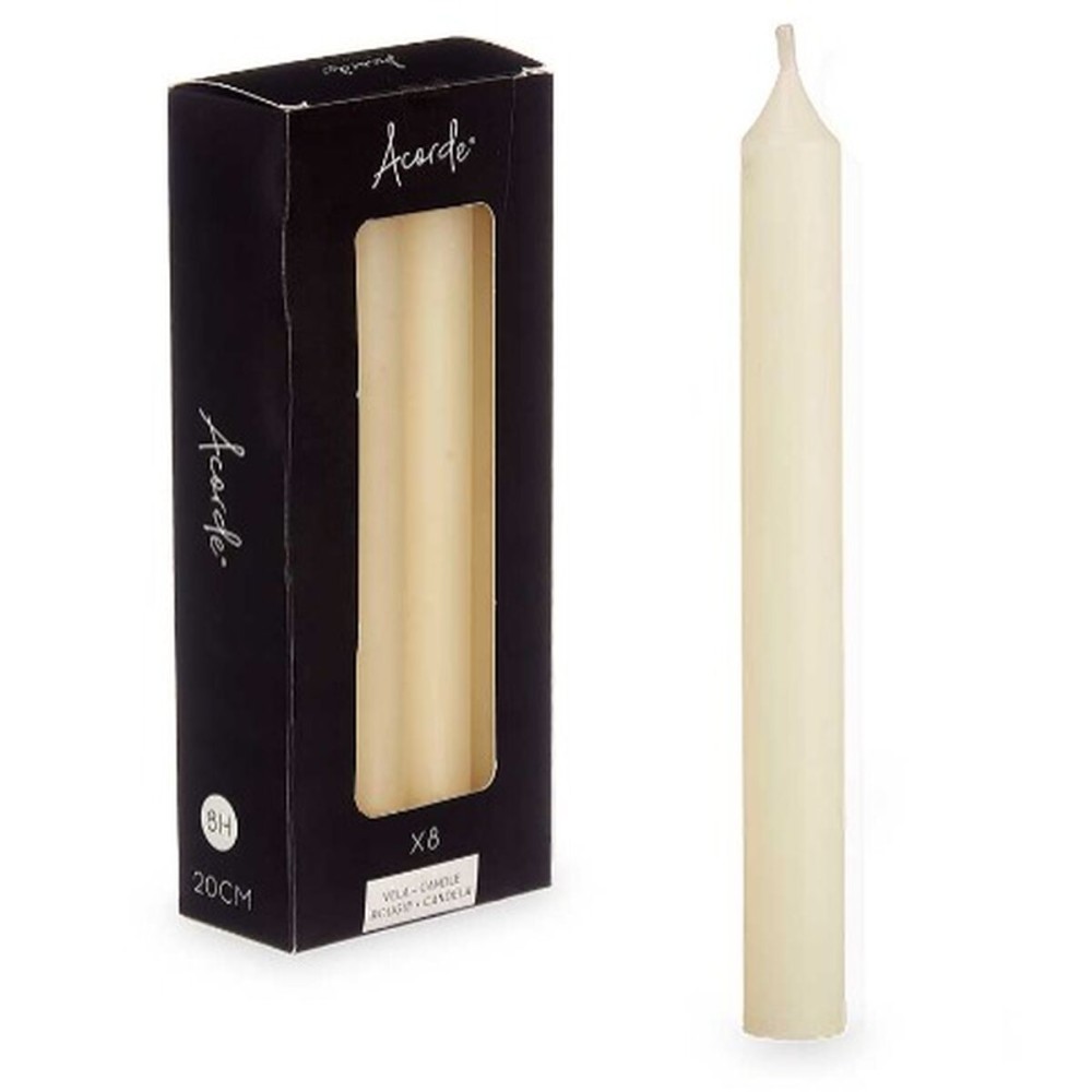 Kerzen-Set Acorde 126-B-AR 126-B-AR Creme 2 x 2 x 20 cm 8,5 x 21 x 4,5 cm (12 Stück)