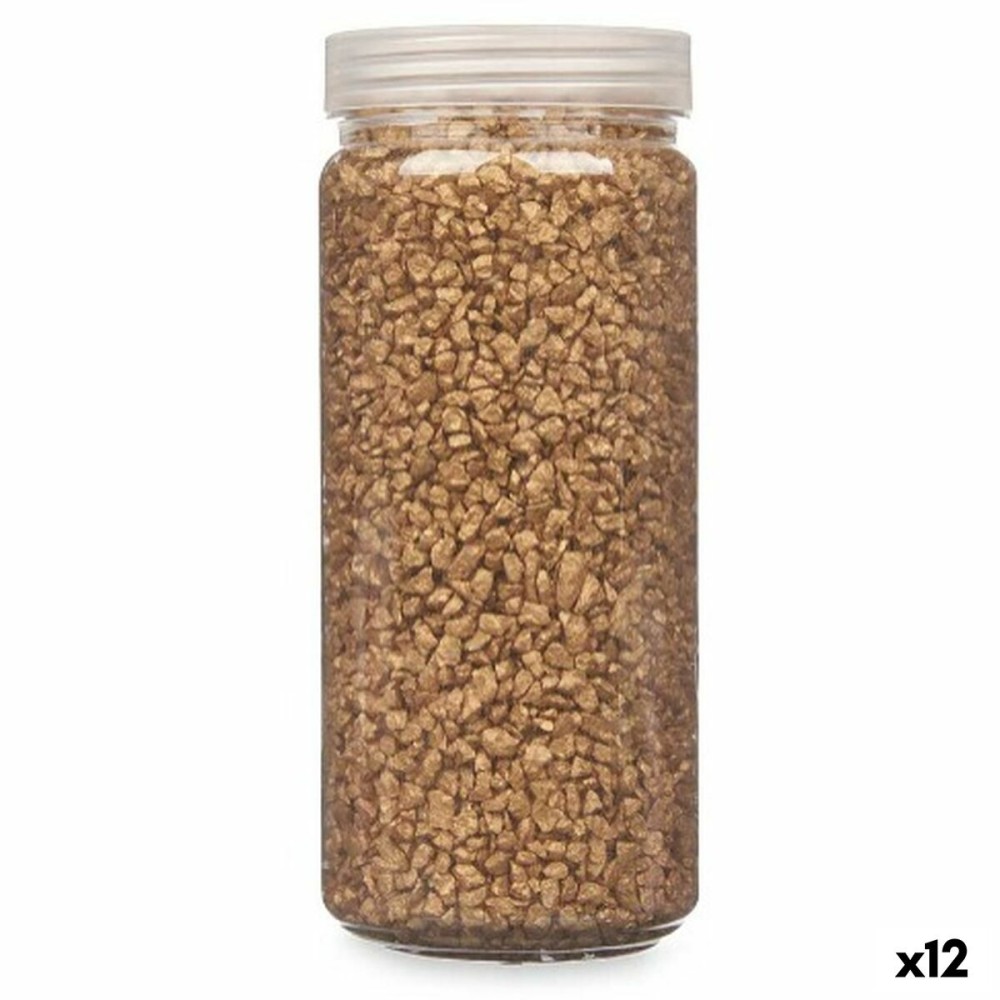 Deko-Steine Gift Decor 2344DC-AG 2344DC-AG Gold 2 - 5 mm 700 g 6,5 x 15,5 x 6,5 cm 6,2 x 15,3 x 6,2 cm 6,5 x 15,8 x 6,5 cm (12 S