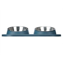 Dog Feeder Mascow 317 317 Blue Metal 40 x 8,5 x 22 cm Double