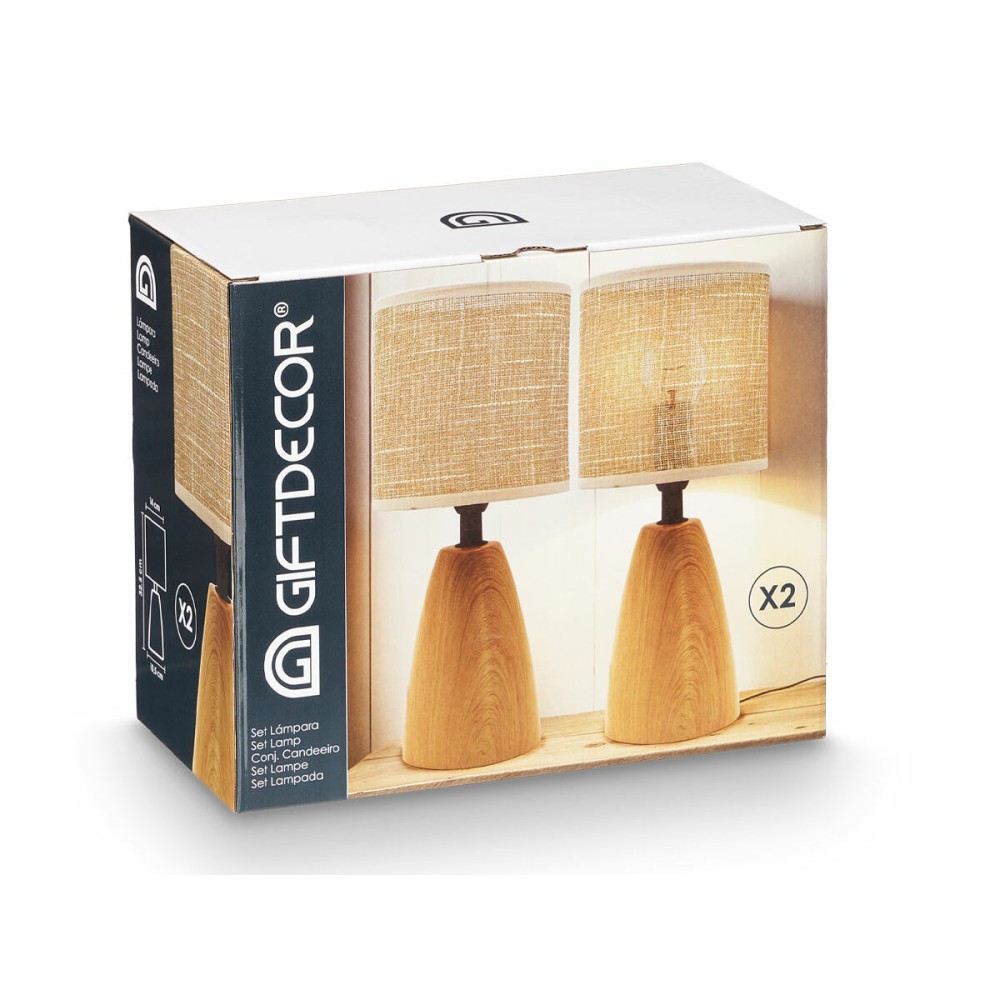Lampe de bureau Gift Decor 10946 Marron 60 W 2 Unités