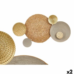 Wanddekoration Gift Decor 23SMB1443 23SMB1443 Braun Grau Metall 88,9 x 7 x 50 cm (2 Stück)