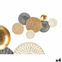 Wanddekoration Gift Decor 23SMB1563 23SMB1563 Blau Weiß Braun Metall 72,4 x 5,1 x 42,5 cm (4 Stück)
