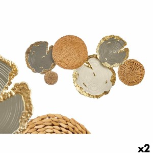 Wanddekoration Gift Decor 23SMB1538 23SMB1538 Weiß Braun Grau Metall 89,5 x 5,1 x 48,3 cm (2 Stück)