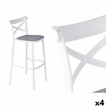 Hocker Gift Decor PC-175B PC-175B Weiß Grau Polypropylen Rattan 41 x 103 x 52,5 cm (4 Stück)